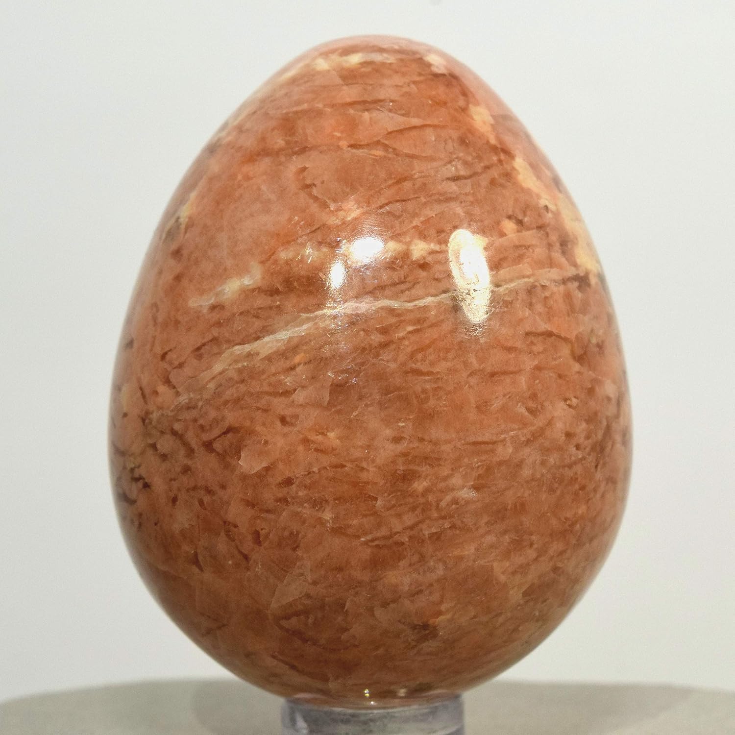 HQRP Peach Moonstone Egg Crystal with Stand