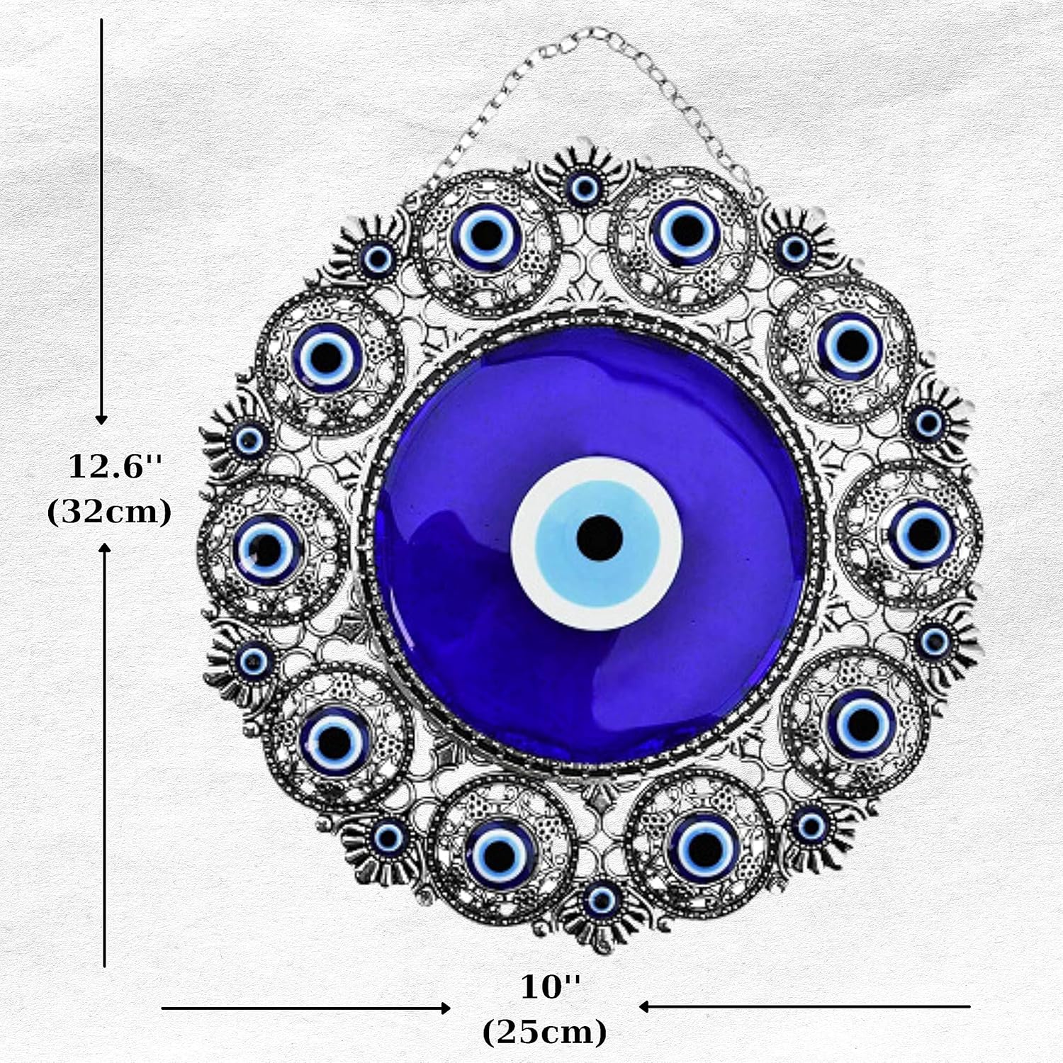 Blue Turkish Glass Evil Eye Wall Hanging Decor